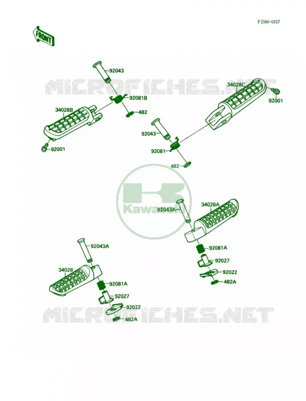 Footrests Kawasaki MOTOS 600 1989 Ninja 600R  ZX600-C2