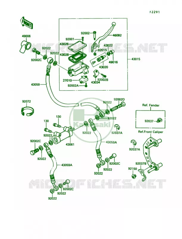 Front Master Cylinder Kawasaki MOTOS 600 1989 Ninja 600R  ZX600-C2