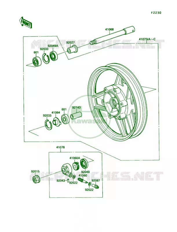 Front Wheel Kawasaki MOTOS 600 1989 Ninja 600R  ZX600-C2