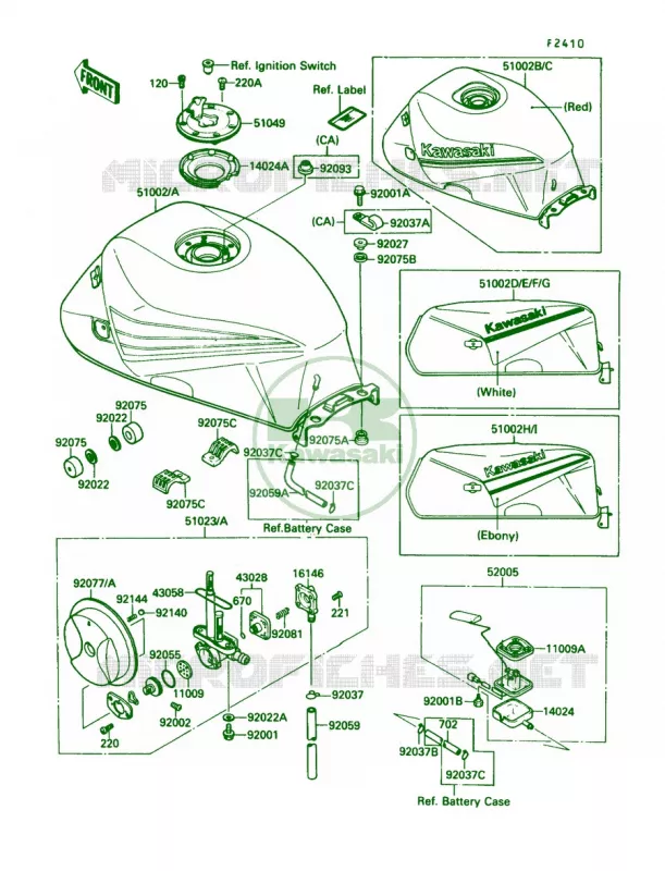 Fuel Tank Kawasaki MOTOS 600 1989 Ninja 600R  ZX600-C2