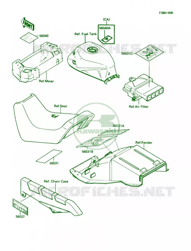 Labels Kawasaki MOTOS 600 1989 Ninja 600R  ZX600-C2