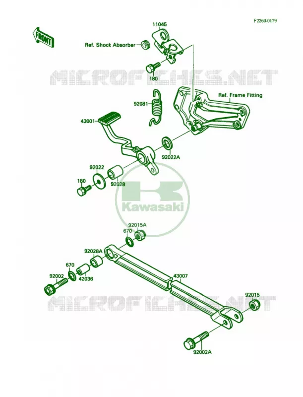 Brake PedalTorque Link Kawasaki MOTOS 750 1989 Ninja 750R  ZX750-F3