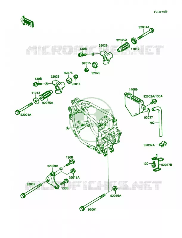 Frame Fittings Kawasaki MOTOS 750 1989 Ninja 750R  ZX750-F3