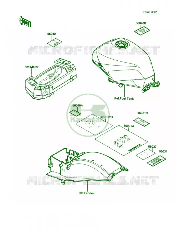 Labels Kawasaki MOTOS 750 1989 Ninja 750R  ZX750-F3