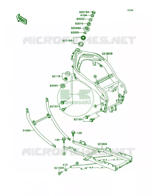 Frame Kawasaki MOTOS 750 1989 Ninja ZX-7  ZX750-H1