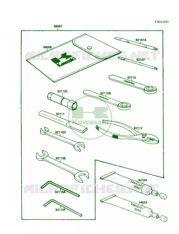 Owner's Tools Kawasaki MOTOS 500 1988 EX500  EX500-A2