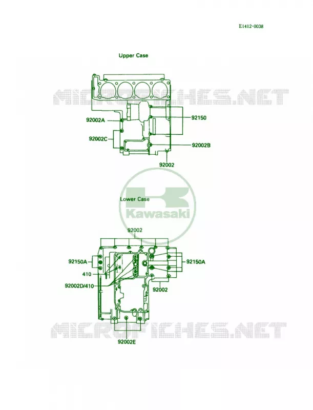 Crankcase Bolt Pattern Kawasaki MOTOS 1000 1988 Ninja ZX-10  ZX1000-B1