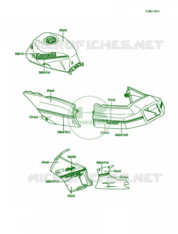 Decals Kawasaki MOTOS 600 1988 Ninja 600R  ZX600-C1