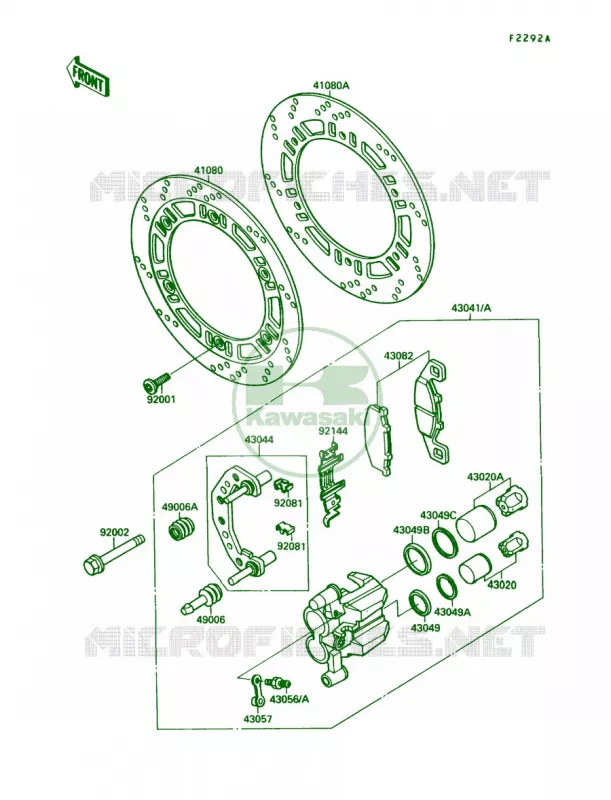 Front Brake03202? Kawasaki MOTOS 600 1988 Ninja 600R  ZX600-C1