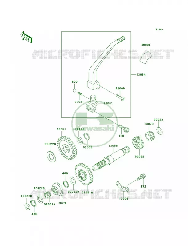 Kickstarter Mechanism Kawasaki MOTOS 300 2001 KLX300R  KLX300-A6