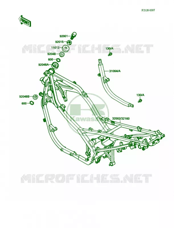 Frame Kawasaki MOTOS 500 1987 EX500  EX500-A1