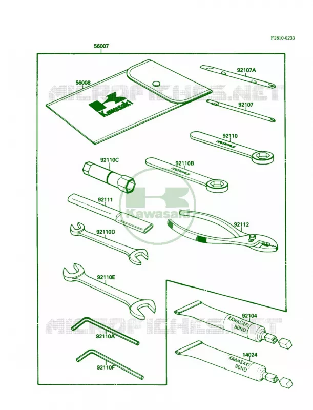 Owner's Tools Kawasaki MOTOS 500 1987 EX500  EX500-A1