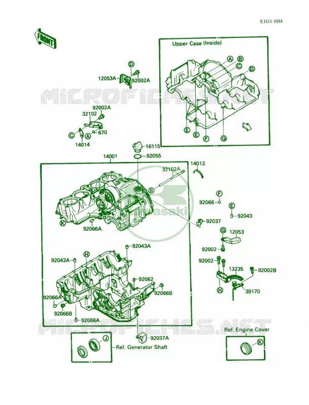 Crankcase Kawasaki MOTOS 750 1987 Ninja 750R  ZX750-F1