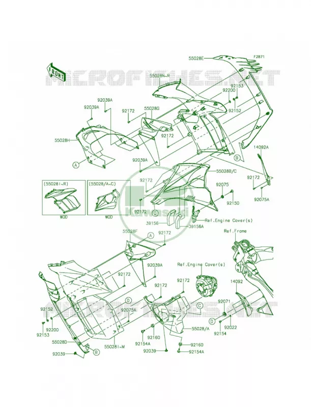 CowlingCenter Kawasaki MOTOS 1000 2015 Ninja 1000 ABS  ZX1000MFF