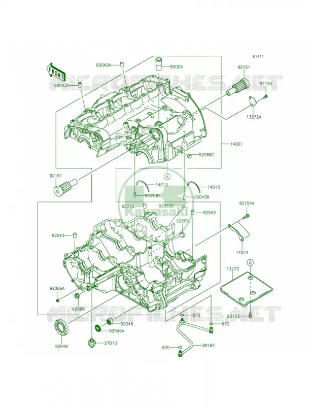 Crankcase Kawasaki MOTOS 1000 2015 Ninja 1000 ABS  ZX1000MFF