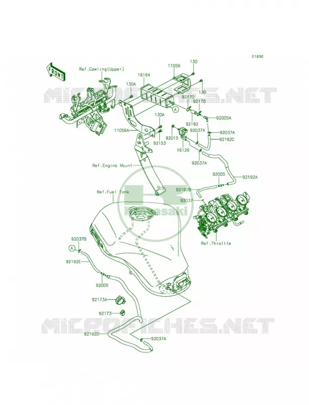 Fuel Evaporative SystemCA Kawasaki MOTOS 1000 2015 Ninja 1000 ABS  ZX1000MFF
