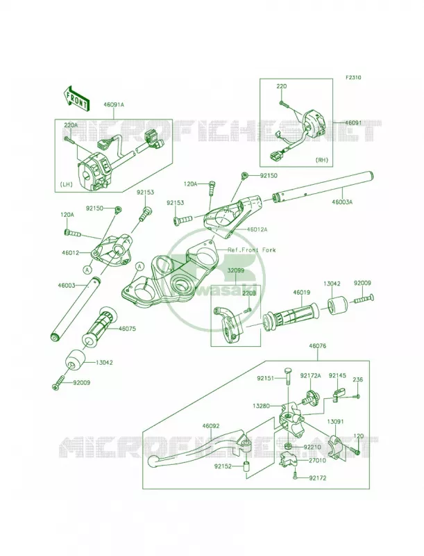 Handlebar Kawasaki MOTOS 1000 2015 Ninja 1000 ABS  ZX1000MFF