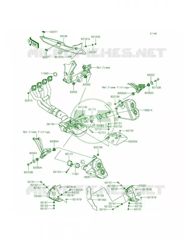 Mufflers Kawasaki MOTOS 1000 2015 Ninja 1000 ABS  ZX1000MFF