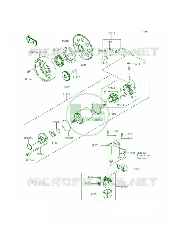 Starter Motor Kawasaki MOTOS 1000 2015 Ninja 1000 ABS  ZX1000MFF
