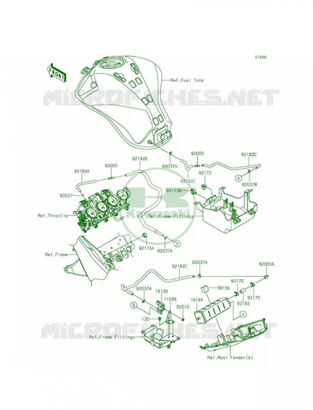 Fuel Evaporative SystemCA Kawasaki MOTOS 1000 2015 Z1000 ABS  ZR1000GFF