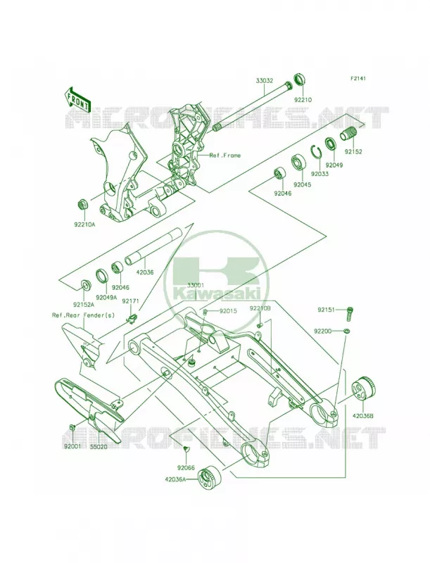 Swingarm Kawasaki MOTOS 1000 2015 Z1000 ABS  ZR1000GFF