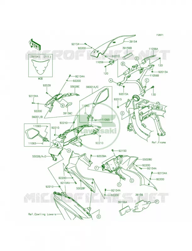 Cowling Kawasaki MOTOS 650 2015 Ninja 650 ABS  EX650FFF