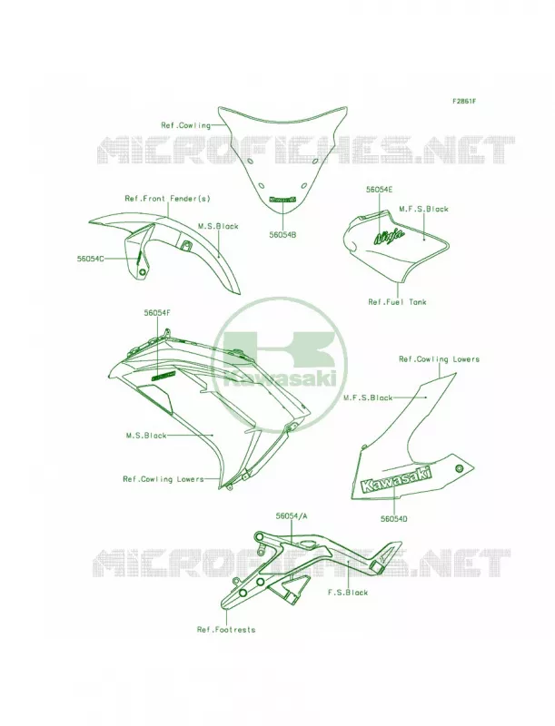 DecalsM.S.BlackFFF Kawasaki MOTOS 650 2015 Ninja 650 ABS  EX650FFF