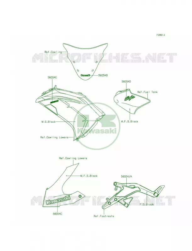 DecalsM.S.BlackEFF Kawasaki MOTOS 650 2015 Ninja 650  EX650EFF