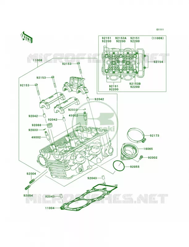 Cylinder Head Kawasaki MOTOS 650 2013 Versys  KLE650CDF