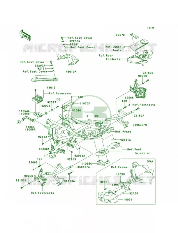 Frame Fittings Kawasaki MOTOS 650 2013 Versys  KLE650CDF