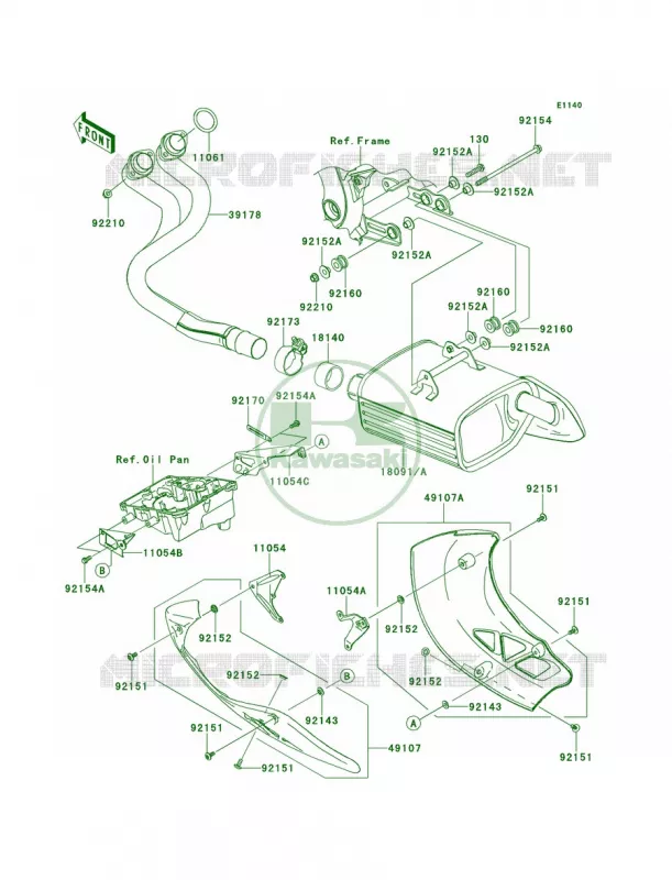 Mufflers Kawasaki MOTOS 650 2013 Versys  KLE650CDF