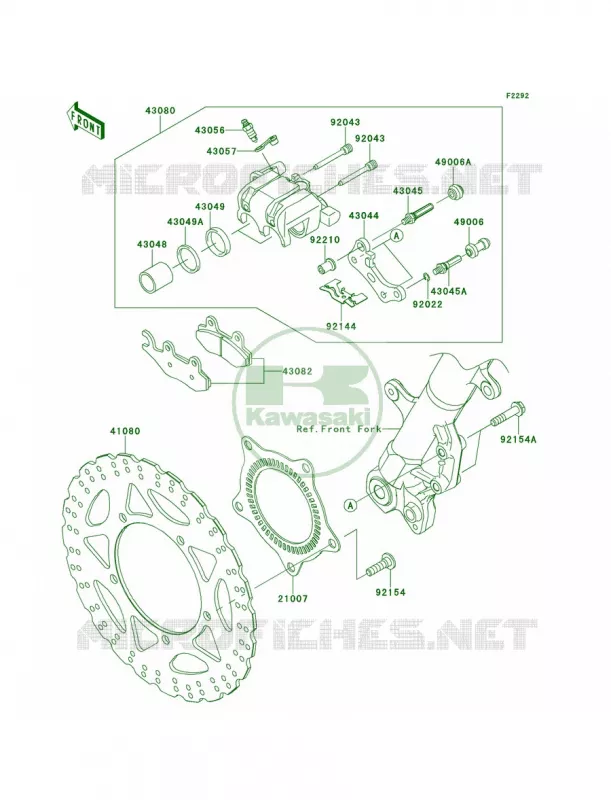 Front Brake Kawasaki MOTOS 300 2014 Ninja 300 ABS  EX300BEF