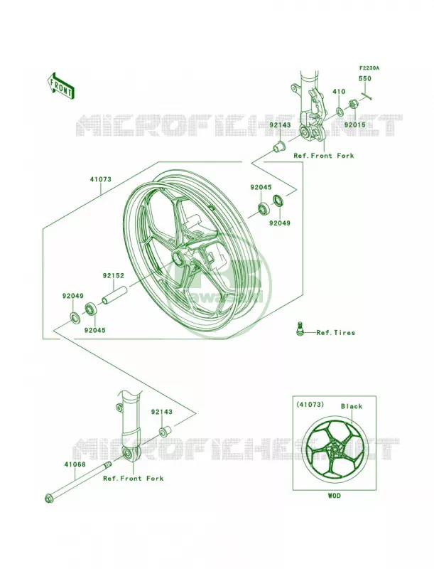 Front WheelBEFA Kawasaki MOTOS 300 2014 Ninja 300 ABS  EX300BEF