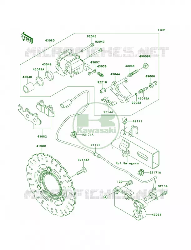 Rear Brake Kawasaki MOTOS 300 2014 Ninja 300 ABS  EX300BEF