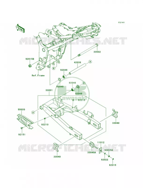 Swingarm Kawasaki MOTOS 300 2014 Ninja 300 ABS  EX300BEF