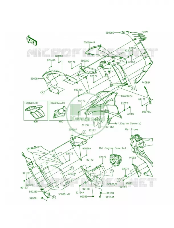 CowlingCenter Kawasaki MOTOS 1000 2014 Ninja 1000 ABS  ZX1000MEF