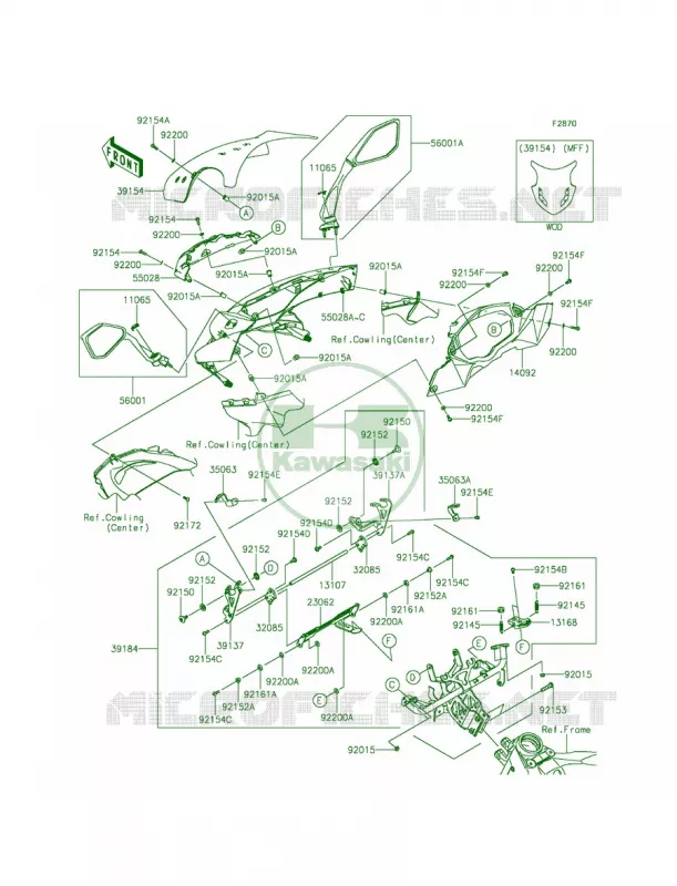CowlingUpper Kawasaki MOTOS 1000 2014 Ninja 1000 ABS  ZX1000MEF