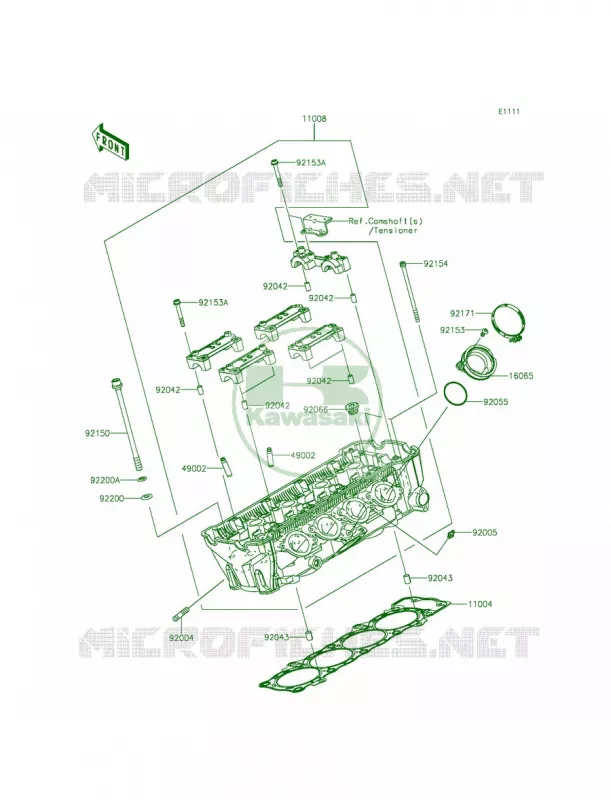 Cylinder Head Kawasaki MOTOS 1000 2014 Ninja 1000 ABS  ZX1000MEF