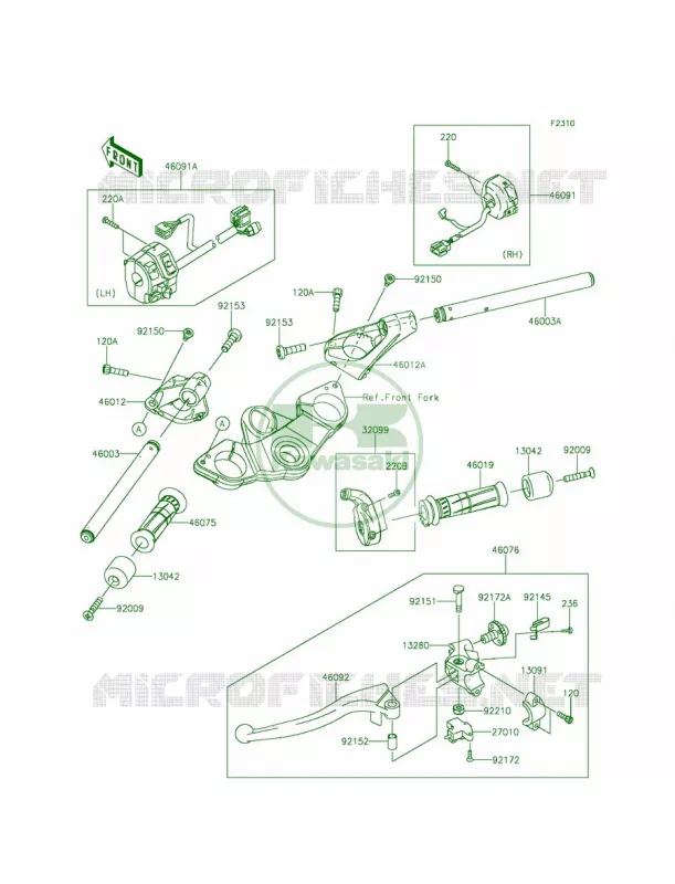 Handlebar Kawasaki MOTOS 1000 2014 Ninja 1000 ABS  ZX1000MEF