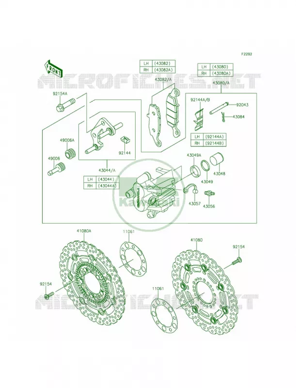 Front Brake Kawasaki MOTOS 650 2014 Ninja 650 ABS  EX650FEF