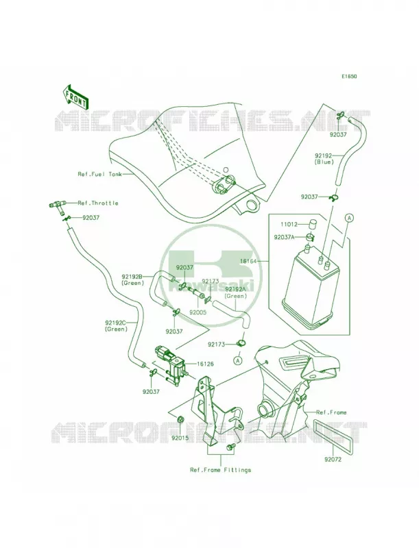 Fuel Evaporative SystemCA Kawasaki MOTOS 650 2014 Ninja 650 ABS  EX650FEF