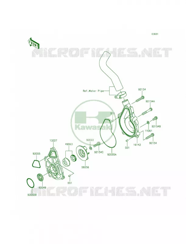 Water Pump Kawasaki MOTOS 650 2014 Ninja 650 ABS  EX650FEF