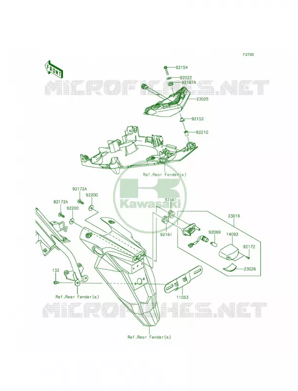 Taillights Kawasaki MOTOS 650 2014 Ninja 650  EX650EEF