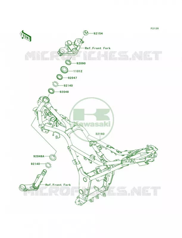 Frame Kawasaki MOTOS 300 2014 Ninja 300  EX300AES