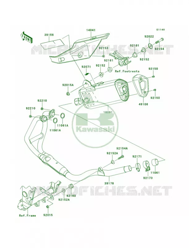 Mufflers Kawasaki MOTOS 300 2014 Ninja 300  EX300AES