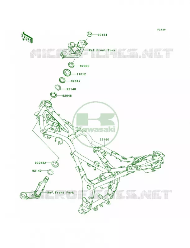 Frame Kawasaki MOTOS 300 2014 Ninja 300  EX300AESA