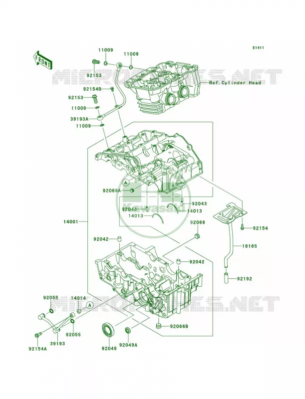 Crankcase Kawasaki MOTOS 300 2014 Ninja 300 SE  EX300AEF