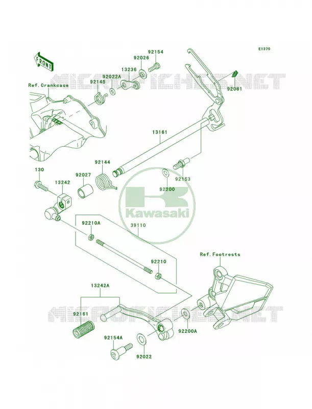 Gear Change Mechanism Kawasaki MOTOS 300 2014 Ninja 300 SE  EX300AEF