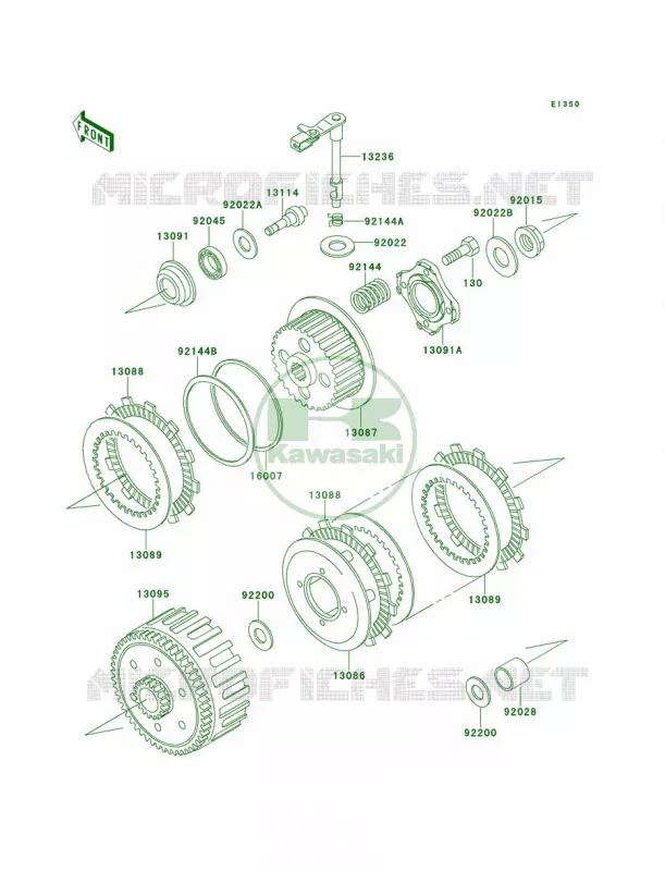 Clutch Kawasaki MOTOS 220 2000 KDX220R  KDX220-A7
