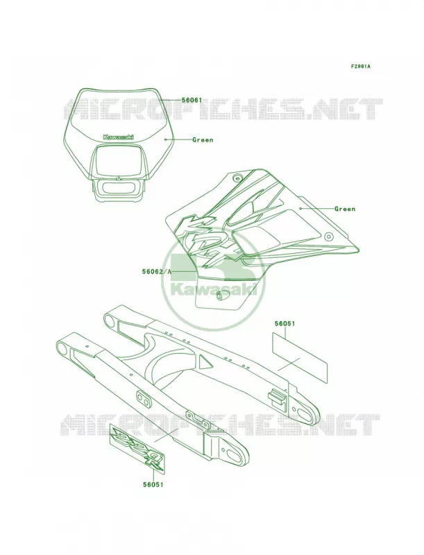 DecalsKDX220-A5 Kawasaki MOTOS 220 2000 KDX220R  KDX220-A7